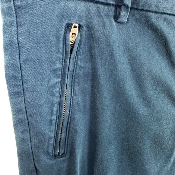 Level 99 Teal Blue Cotton Blend High Rise Slim Leg Cropped Pants Size 32 - Picture 3 of 7
